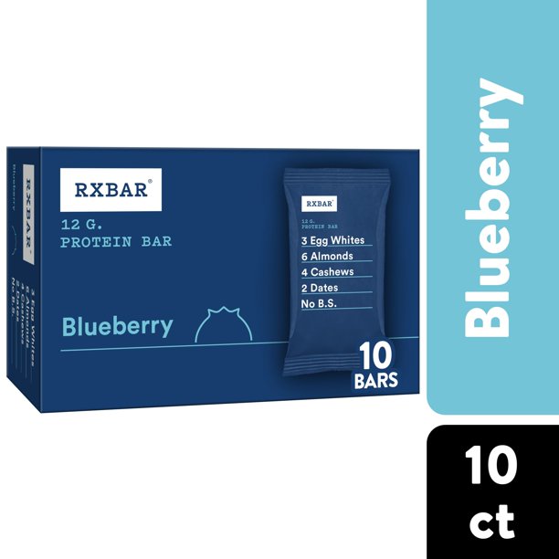 RXBAR Blueberry Chewy Protein Bar, Gluten Free, 18.3 oz, 10 Count