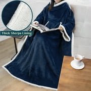 Sleeved Blankets Premium Fleece Blanket With Sleeves For Women Men Cozy Warm Super