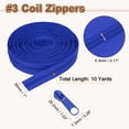 thumbnail image 2 of Cinta de cremallera de bobina de nylon de 10 yardas de Uxcell de 1" #3 con 20 deslizadores de cremallera, azul marino, 2 of 6