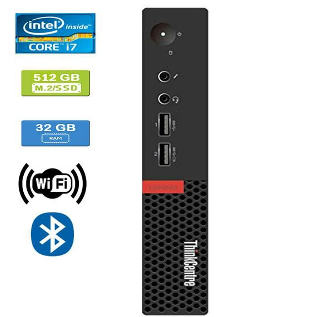 Remis à Neuf : LENOVO M910 TINY Intel Core i7-6700T 2,80 GHz, 32 Go, M.2/512 Go SSD, Win 10 Pro