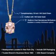thumbnail image 2 of Gem Stone King 14K Yellow Gold Peach Nano Morganite Pendant Necklace | 2.32 Cttw | Gemstone October Birthstone | Oval 10X8MM | Gold Necklace for Women | With 18 inch Gold Chain, 2 of 6
