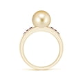 thumbnail image 2 of Angara Golden South Sea Cultured Pearl Ring with Rubies in 14K Yellow Gold for Women | June Birthstone Jewelry for Her, 2 of 8