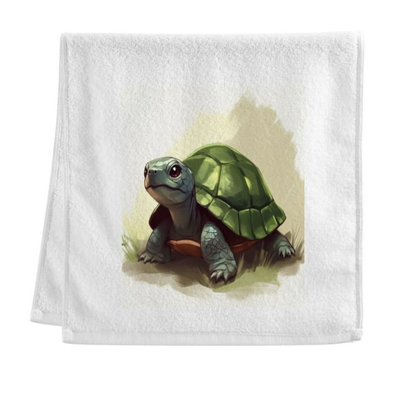 Child's Sketch Turtle Soft Cotton Towel with Vibrant Print, Perfect for Bathroom, Beach, and Travel