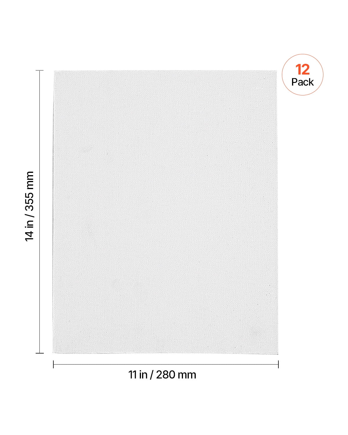 KFFKFF Artistic Canvas Boards, Dimension of 11 x 14 Inches, White Painting Surfaces, Set of 12, Suitable for Sketching, Acrylic and Oil Paints, Watercolor, Ideal for Children and Professional Artists