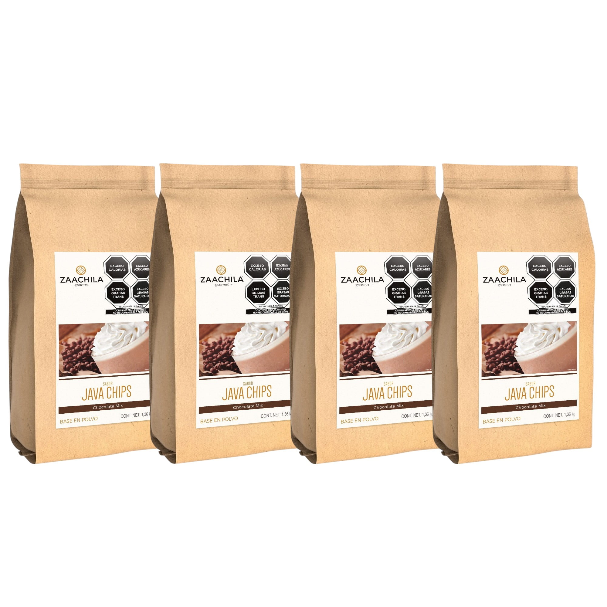 BASE EN POLVO PARA BEBIDAS ZAACHILA JAVA CHIPS 4 PIEZAS | Walmart en línea