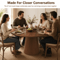 thumbnail image 2 of SESSLIFE 47" Round Dining Table for 4, WalnutFarmhouse Kitchen Table with Embedded Metal Frame, Fluted Conical Pedestal Base and Easy Clean Surface, for Kitchen Dining Room, 2 of 10
