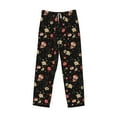 thumbnail image 6 of Uemuo Red White Flowers Pattern Men's Wide Leg Palazzo Lounge Pants with Pockets Light Weight Loose Comfy Casual Pajama Pants-Small, 6 of 9