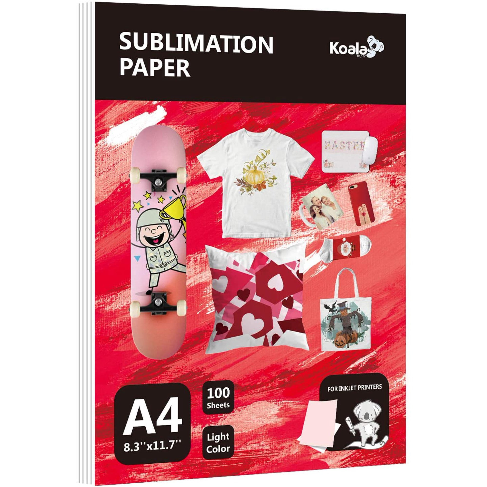 ASUB 100 Sheets 125g Sublimation Paper 11X17'' + Koala 4X100ml