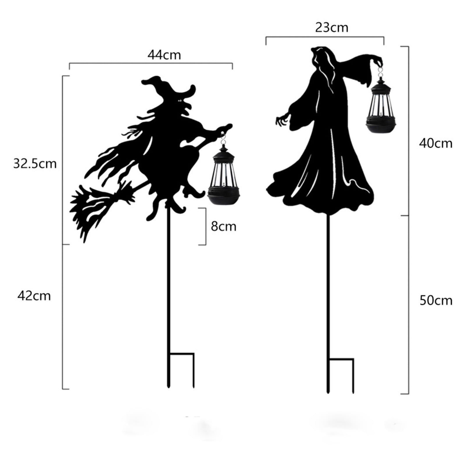 Enchanting Witch Silhouette Garden Light Post - Whimsical Outdoor Lighting