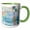 Green/White, variant on 3drose, Fairys Magic Oasis, 11oz Two-tone Blue Mug