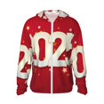 thumbnail image 1 of Fotbe Bonne Année 2025 Veste de Protection Solaire UPF 50+ pour Hommes et Femmes avec Capuche et Poches Randonnée Performance Extérieure-3TG, 1 of 7