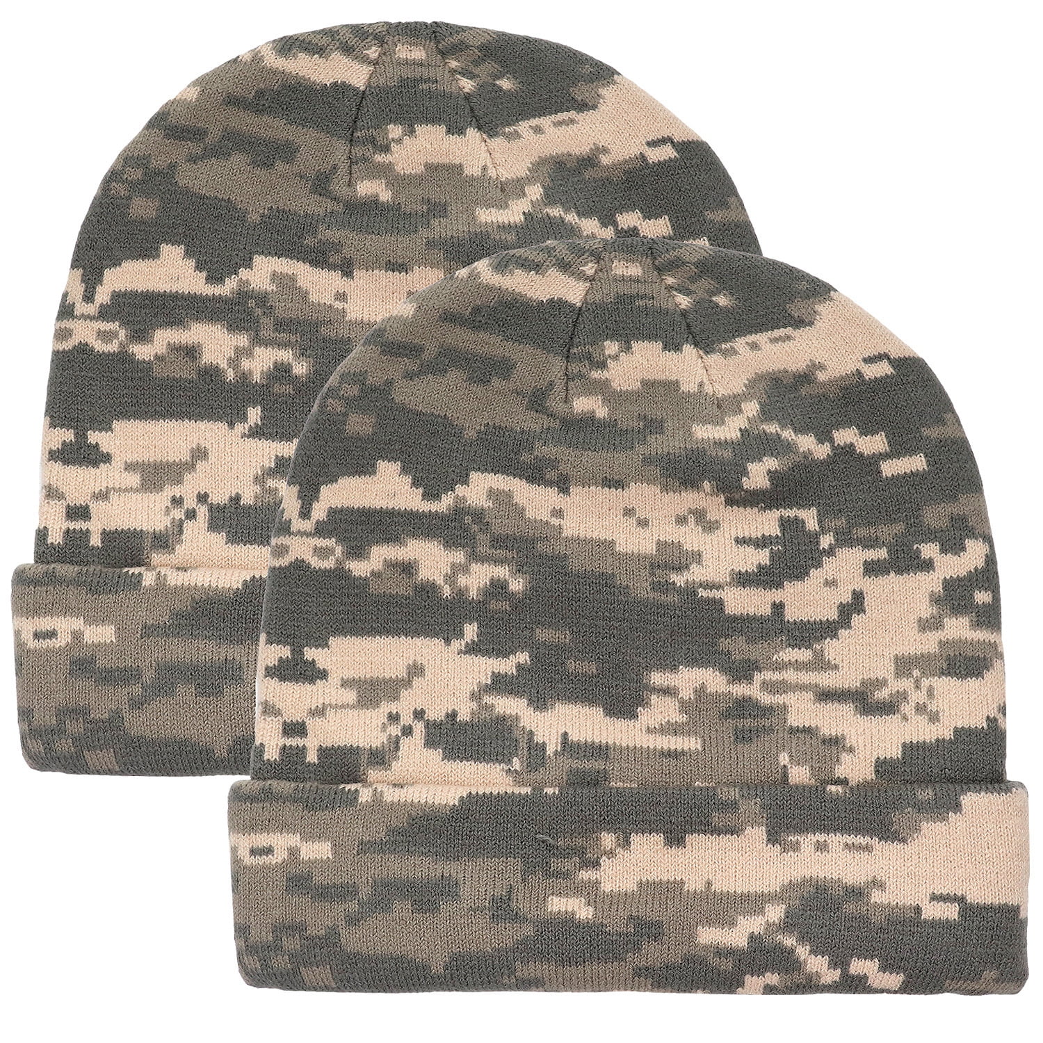Digital Grey Pixel Camo Camouflage Warm Winter Beanie Beanies Hat Hats Cap Caps 