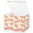 thumbnail image 2 of Peaches leaves white background Large Toy Box Chest Storage with Flip-Top Lid, Collapsible Storage Boxes Container Bins for Toys, Playroom Organizers, 2 of 5