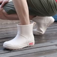 thumbnail image 5 of Ladies' Thick Soled Fashionable Rain Boots Anti Rain Boots Outdoor Couple Style Fishing Car Washing Waterproof Short Tube Rain Rubber Shoes Khaki Color 37, 5 of 6