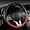 Black and red, variant on Morandi Color Steering Wheel Cover, Nappa Leather Fashionable Sporty Style, Universal 15 Inches