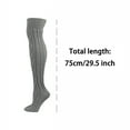 thumbnail image 3 of HAiming Women's Cable Knit Thigh High Boot Socks Winter Thicken Warm Stockings Casual Soft Cozy over Knee Long Socks, 3 of 4