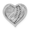 thumbnail image 4 of Sterling Silver w/ Black Rhodium White & Enamel CZ Heart Chain Slide Pendant Charm, 4 of 4