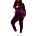 thumbnail image 6 of Love's Women's Plus Size Fleece Zip Up Hoodie Track Suit Set Jogging Pants, 6 of 6