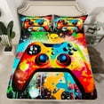 thumbnail image 2 of Castle Fairy Video Game Boy 4pcs Bed Sheets,Abstract Gamepads King Sheets,Watercolor Splash Super Cozy Sheet Set,Luxury Bedroom Decor, 2 of 7