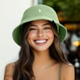 thumbnail image 3 of Dalix Lil Peace Sign Cotton Embroidered Cotton Cap Outdoor Bucket Hat Womens in Turf Green S Small, 3 of 5