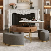Modern Coffee Table with Hidden Storage & Sintered Stone Top, Space-Saving for Living Room.