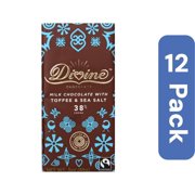 Divine Chocolate Milk Chocolate Bar Toffee with Sea Salt 3 oz (Pack of 12)
