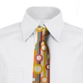 thumbnail image 3 of Men's Tie, Stripes and Circles, 3.7", Multicolor, by Ambesonne, 3 of 4