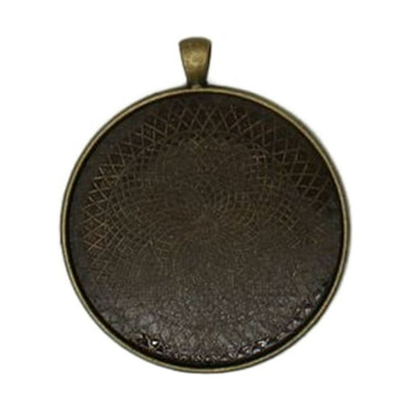kurtrusly Adults Vintage Style Round Pendant Necklace Anklet Hanging Decoration Jewellery DIY Crafting Handicraft Accessories Bronze 50mm 1Set