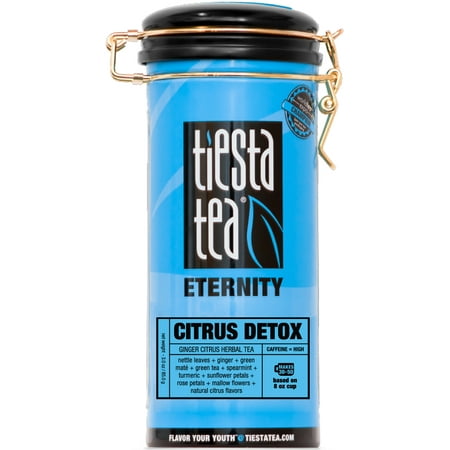 Uplifting Citrus Blend - Tiesta Tea Eternity, Citrus Detox, Loose Leaf Green Tea Blend, High Caffeine, 3 Ounce Tin