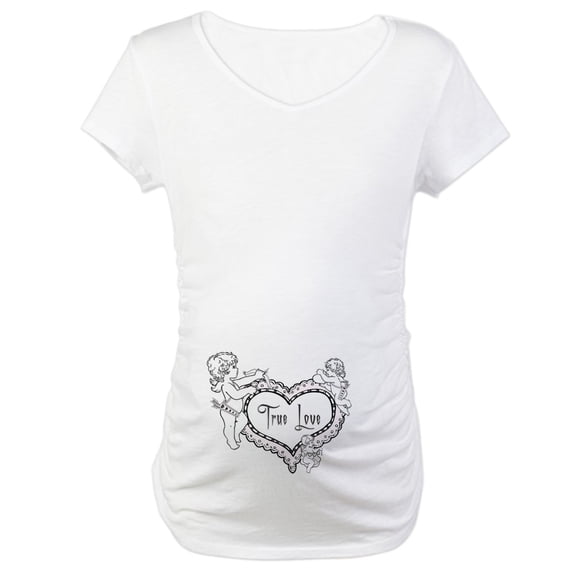 CafePress - Valentine Maternity T Shirt - Cotton Maternity T-shirt, Cute & Funny Pregnancy Tee