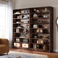 thumbnail image 3 of Fnova 70.87"H Tall Storage Shelf, Modern Freestanding Wooden Bookshelf with 8 Adjustable Shelves, Large Open Bookcase Display Organizer for Living Room, Bedroom, Home Office, Dark Brown, 3 of 20