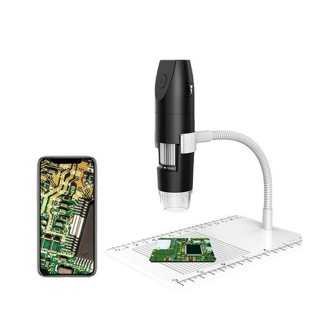Microscope Numérique Wi-Fi - Zoom 1000X, HD 1080P, Support Réglable, Largement Utilisé