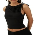 thumbnail image 1 of Hauts Courts Sans Manches Froncés avec Encolure Asymétrique pour Femmes, 1 of 7