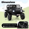 thumbnail image 3 of Costway 24V Ride On Car with Remote Control Music LED Headlights Spring Suspension for Kids Black, 3 of 9