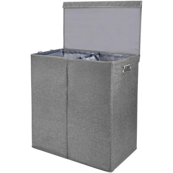 Laundry Sorter Storage Basket, Foldable Laundry Hamper Bin With Removable Liner Laundry Room Organizers Clothes Storage Bag, Gray