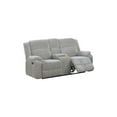 thumbnail image 2 of Contemporary Style Loveseat w Console Plush Cushion Couch Manual Motion Reclining 1pc Loveseat Ash Corduroy Living Room, 2 of 8