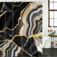 thumbnail image 3 of Black Marble Waterproof Fabric Shower Curtain,Grey Gold Texture Vintage Farmhouse Art Waterproof Fabric Shower Curtain for Bathroom Curtains Bathtubs Hotel Shower Curtains with 12 Hooks Long 72x78in, 3 of 8