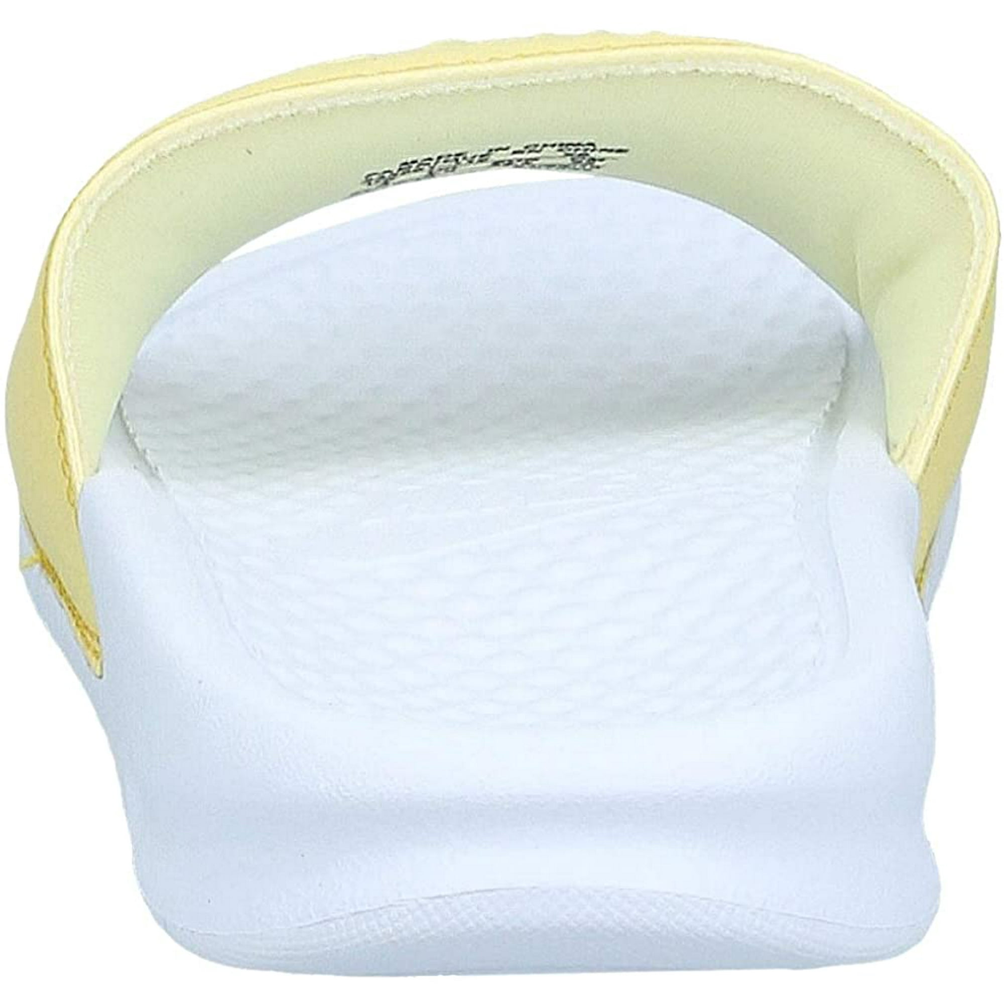 Nike Women s Benassi JDI Swoosh Slide Sandals 6 White Bicycle Yellow Bicycle Yellow Walmart
