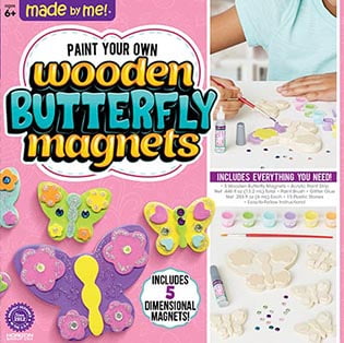 Funky Butterflies Design Set of 6 50mm Button Fridge Magnets 02 