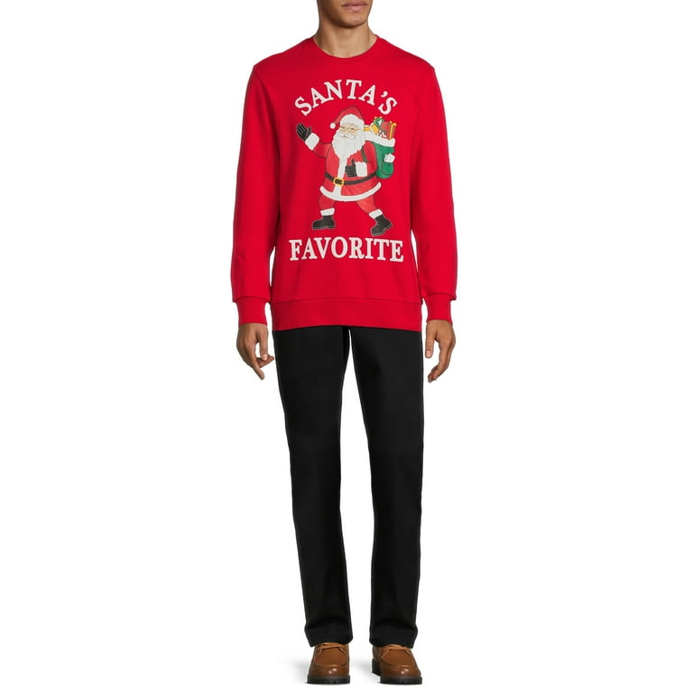Holiday Time Men s Santa s Favorite Christmas Sweatshirt Walmart