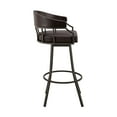 thumbnail image 4 of Armen Living Palmdale 26" Metal & Faux Leather Swivel Counter Stool in Brown, 4 of 12