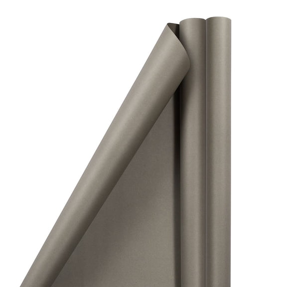 JAM Paper Matte Wrapping Paper, 50 Sq. ft Total, Slate Grey 2 Rolls