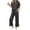 Black, variant on Bosfbaoi Two Piece Sets for Women Short Sleeve Crew Neck T‑Shirt High Waist Drawstring Wide Leg Pants Casual Loungewear Sets