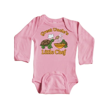 

Inktastic Great Uncle s Little Chef with Cute Turtles Gift Baby Boy or Baby Girl Long Sleeve Bodysuit
