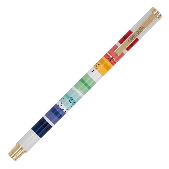 Pukka Pad , Stylos Métalliques Carpe Diem avec Encre Gel dans un Emballage Chic - Parfaitement Pondérés avec Encre Noire Lisse et Précise - Capuchon Amovible et Détails Dorés – Lavage des Couleurs