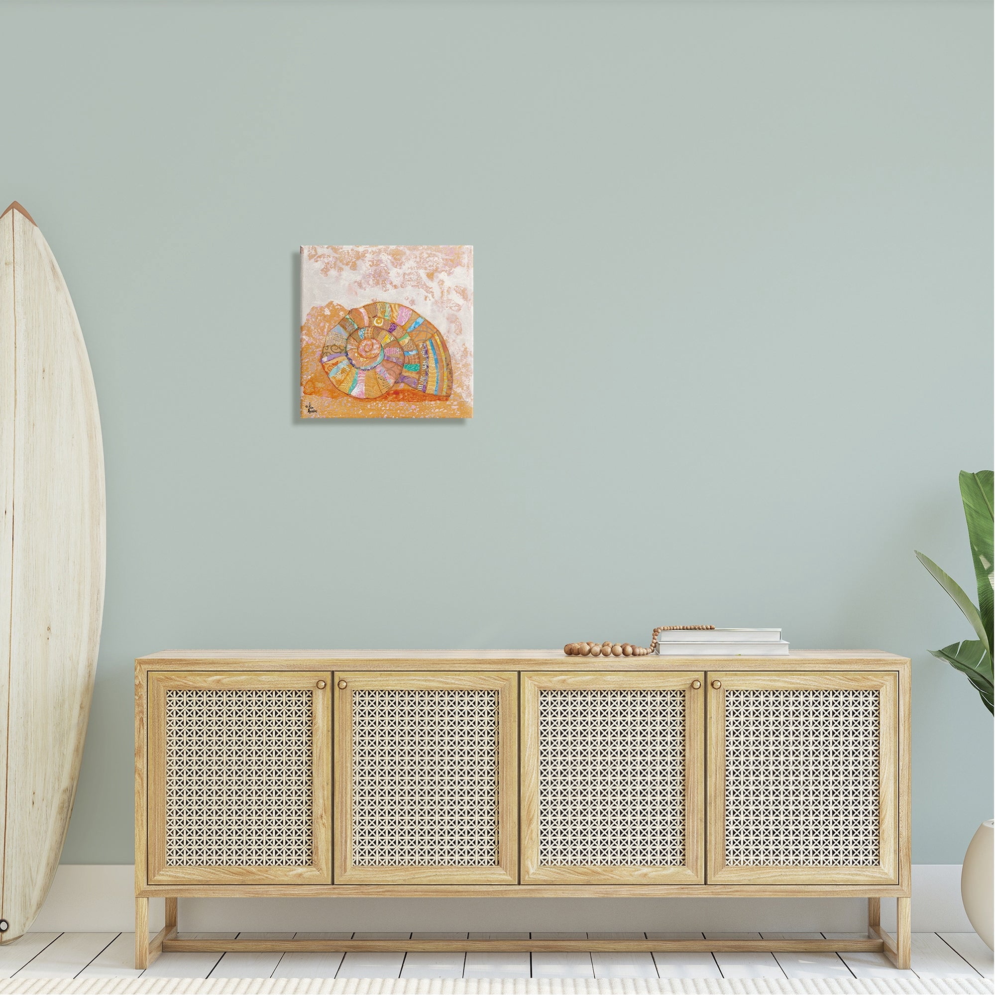 Stupell Industries Nautilus Sea Shell Various Collage Clipping Patterns Painting Gallery Wrapped Canvas Print Wall Art, Design by Lisa Morales