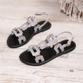 thumbnail image 4 of Women's Spring Summer Trendy Low Heel Sandals-Elegant Wrapped Open Toe Vintage Casual Shoes Gray 38, 4 of 9