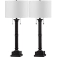 thumbnail image 1 of Safavieh Lighting Collection Estilo Column Dark Grey 36-inch Bedroom Living Room Home Office Desk Nightstand Table Lamp (Set of 2) - LED Bulbs Include, 1 of 4
