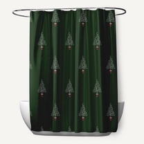 Simply Daisy 70" W x 73" H Filigree Forrest Geometric Print Polyester Shower Curtain, Green