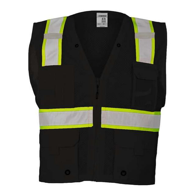 Chaleco de malla multibolsillos con visibilidad mejorada para hombre ML Kishigo - Negro, ML Kishigo B100-111